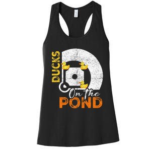 Ducks On The Pond Baseball Field Softball Saying Women's Racerback Tank