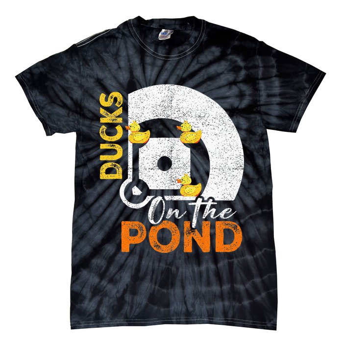 Ducks On The Pond Baseball Field Softball Saying Tie-Dye T-Shirt