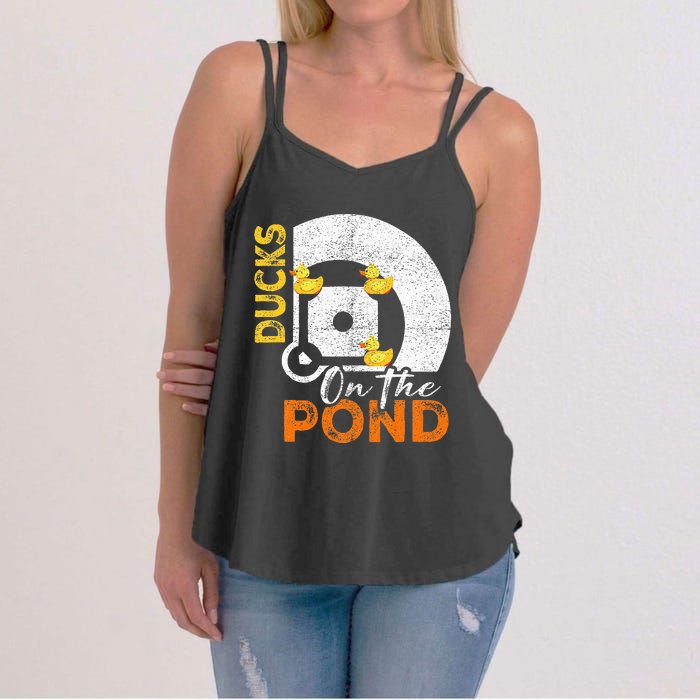 Ducks On The Pond Baseball Field Softball Saying Women's Strappy Tank