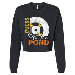 Ducks On The Pond Baseball Field Softball Saying Cropped Pullover Crew