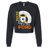 Ducks On The Pond Baseball Field Softball Saying Cropped Pullover Crew