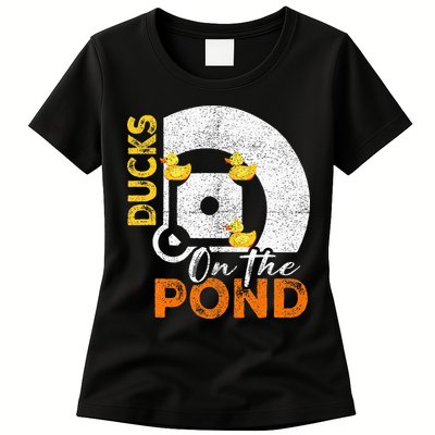 Ducks On The Pond Baseball Field Softball Saying Womens T-Shirt