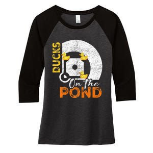 Ducks On The Pond Baseball Field Softball Saying Women's Tri-Blend 3/4-Sleeve Raglan Shirt