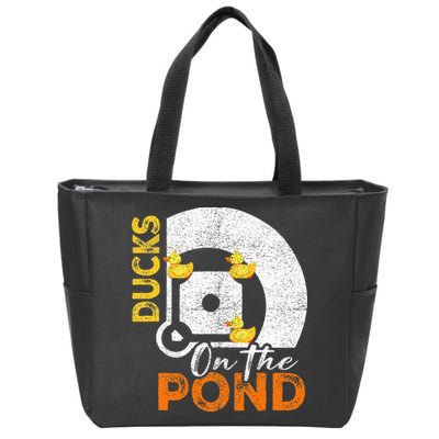Ducks On The Pond Baseball Field Softball Saying Zip Tote Bag