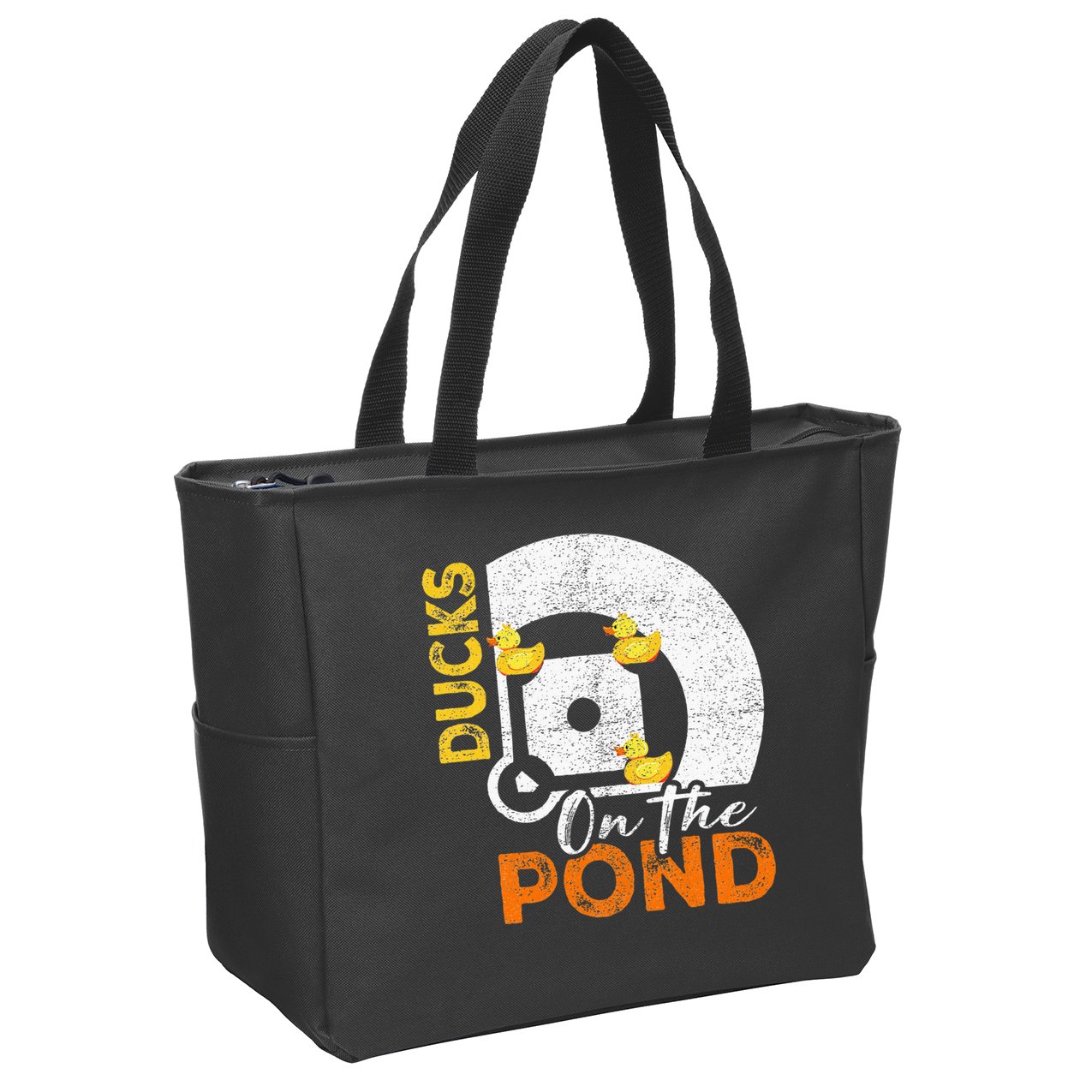 Ducks On The Pond Baseball Field Softball Saying Zip Tote Bag