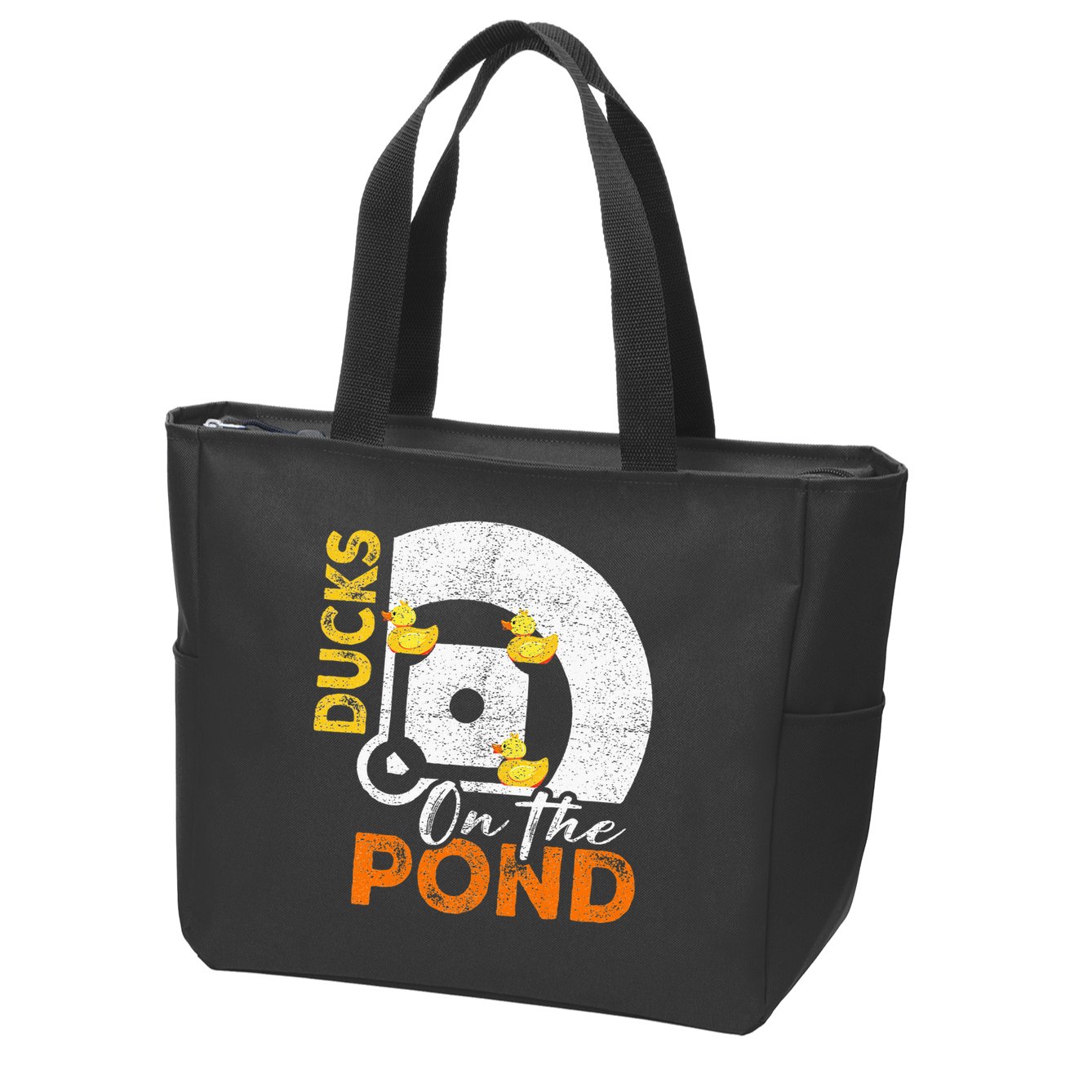 Ducks On The Pond Baseball Field Softball Saying Zip Tote Bag