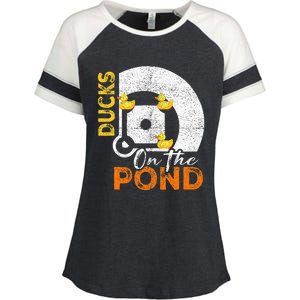 Ducks On The Pond Baseball Field Softball Saying Enza Ladies Jersey Colorblock Tee