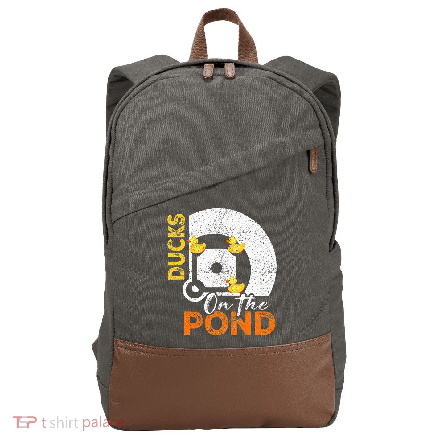 Ducks On The Pond Baseball Field Softball Saying Cotton Canvas Backpack
