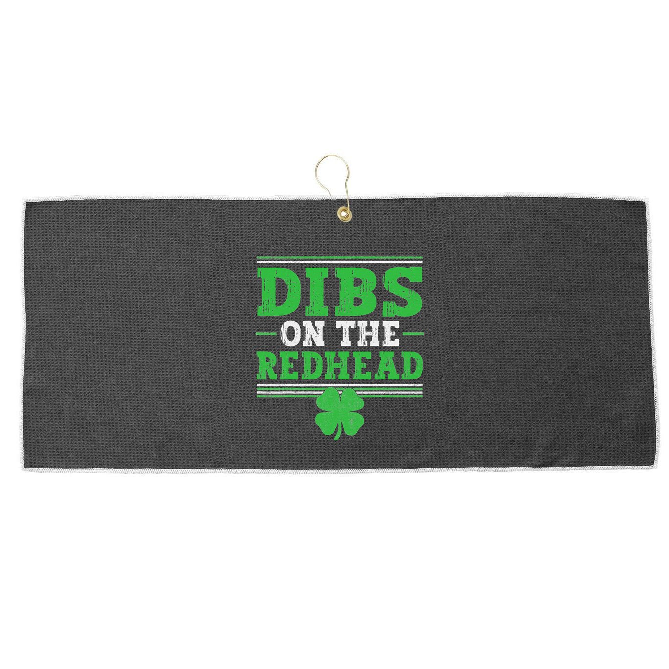Dibs On The Redhead Large Microfiber Waffle Golf Towel