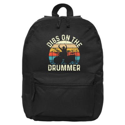 Dibs On The Drummer Band Percussionist Drumming 16 in Basic Backpack