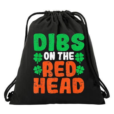 Dibs On The Redhead Irish Shamrock St Patrick's Day Drinking Drawstring Bag