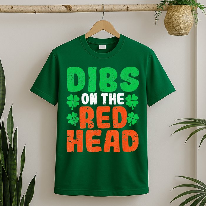 Dibs On The Redhead Irish Shamrock St Patrick's Day Drinking T-Shirt