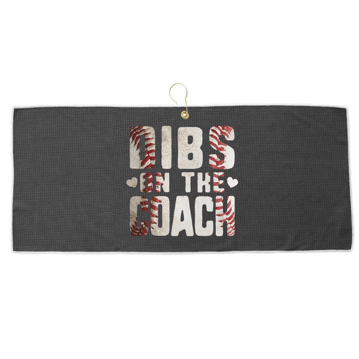 Dibs on the Coach Funny Baseball Coach's Wife Large Microfiber Waffle Golf Towel