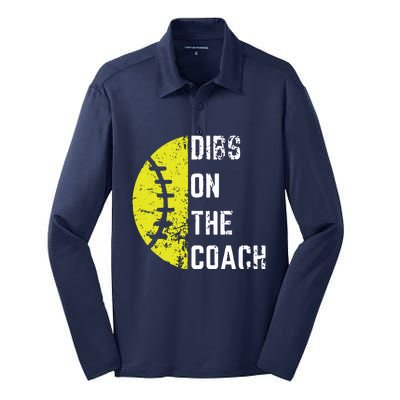 Dibs On The Coach Funny Softball Wife Baseball Coach Silk Touch Performance Long Sleeve Polo