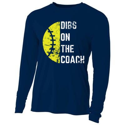 Dibs On The Coach Funny Softball Wife Baseball Coach Cooling Performance Long Sleeve Crew