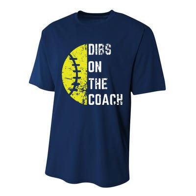 Dibs On The Coach Funny Softball Wife Baseball Coach Performance Sprint T-Shirt