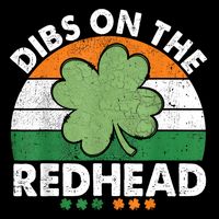 Dibs On The Redhead Funny St Patricks Day Drinking Drawstring Bag