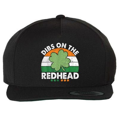 Dibs On The Redhead Funny St Patricks Day Drinking Wool Snapback Cap