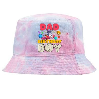 Daddy Of The Birthday Astronaut Dabbing Space Bday Party Tie-Dyed Bucket Hat