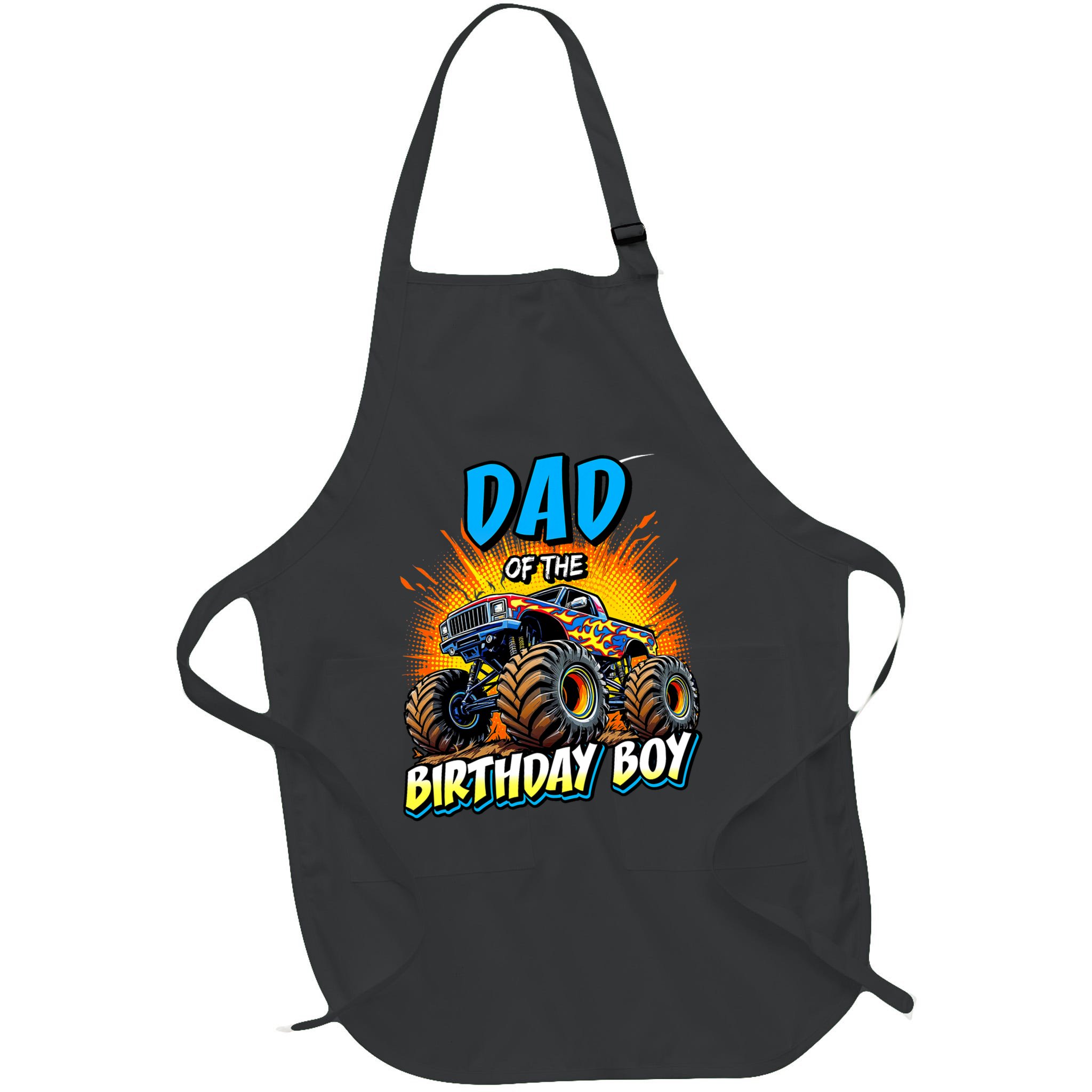 Dad Of The Birthday Boy Monster Truck Birthday Novelty Apron