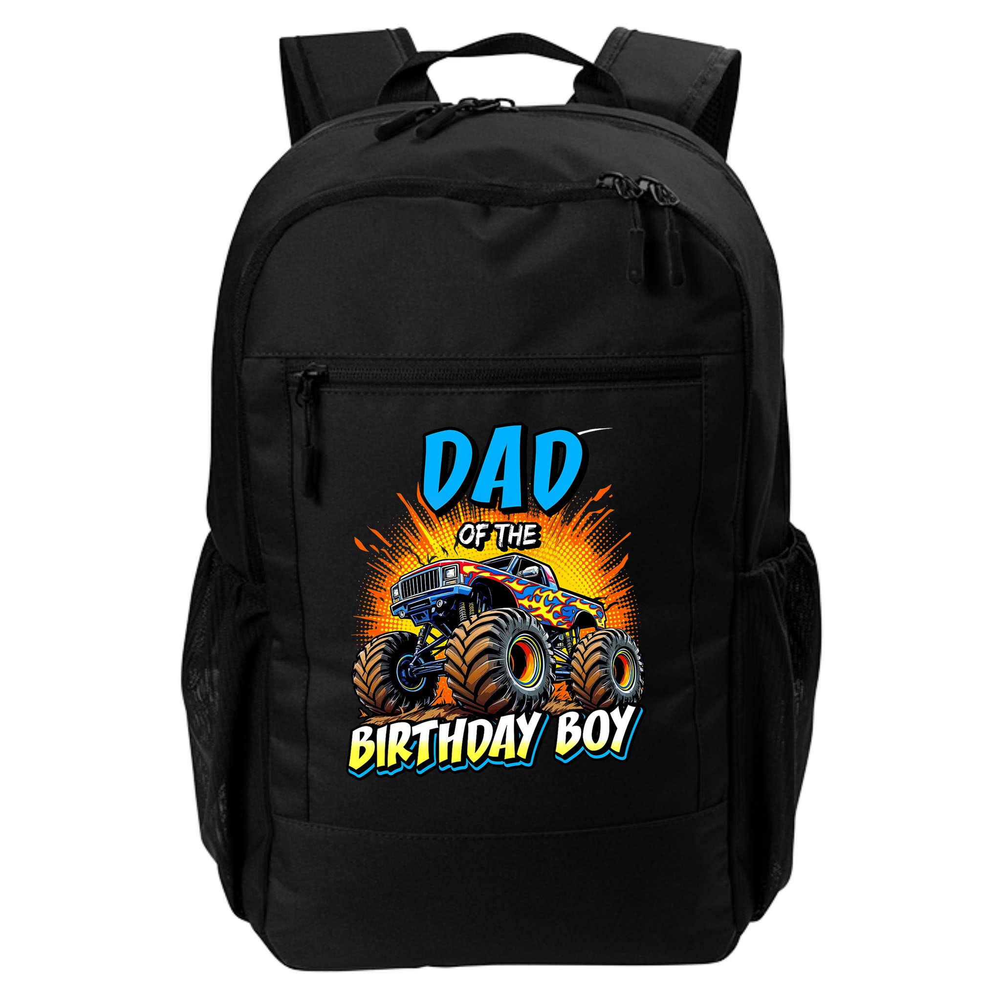 Dad Of The Birthday Boy Monster Truck Birthday Novelty Backpack