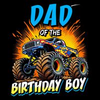 Dad Of The Birthday Boy Monster Truck Birthday Novelty 16 in Basic Backpack
