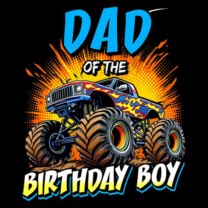 Dad Of The Birthday Boy Monster Truck Birthday Novelty 16 in Basic Backpack