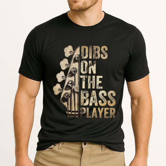 Dibs On The Bass Player Guitar Musician Cooling Performance Crew T-Shirt