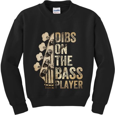 Dibs On The Bass Player Guitar Musician Kids Sweatshirt