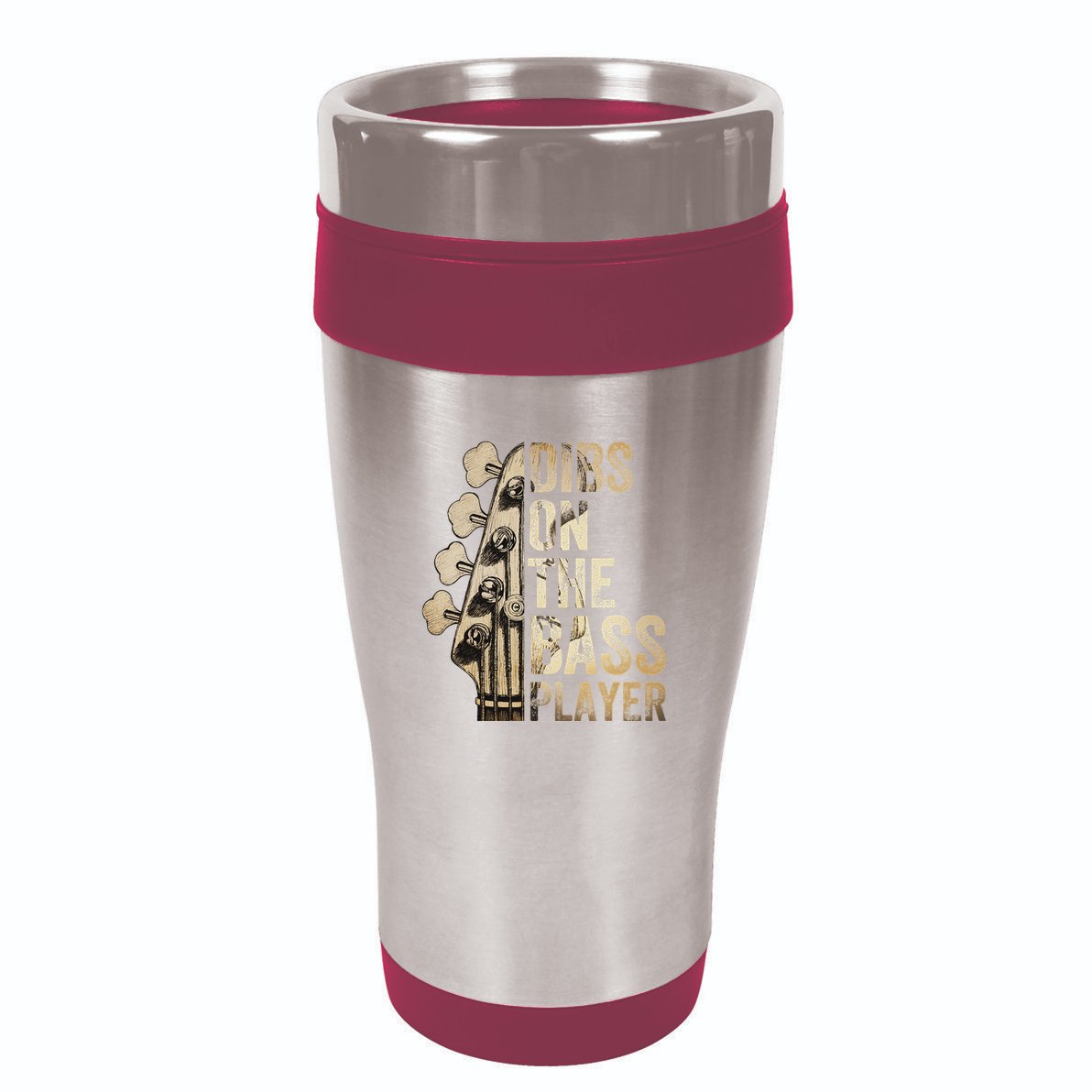 Dibs On The Bass Player Guitar Musician 16oz Travel Tumbler