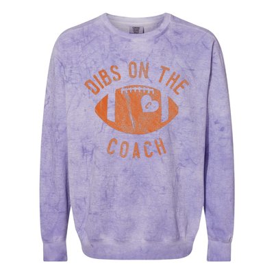 Dibs On The Coach Funny Football Wife Girlfriend Love Colorblast Crewneck Sweatshirt