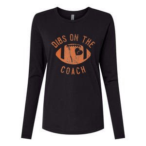 Dibs On The Coach Funny Football Wife Girlfriend Love Womens Cotton Relaxed Long Sleeve T-Shirt