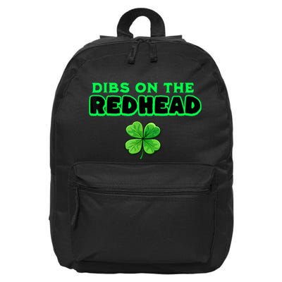 Dibs On The Redhead Funny Irish St Patricks Day Shamrock 16 in Basic Backpack