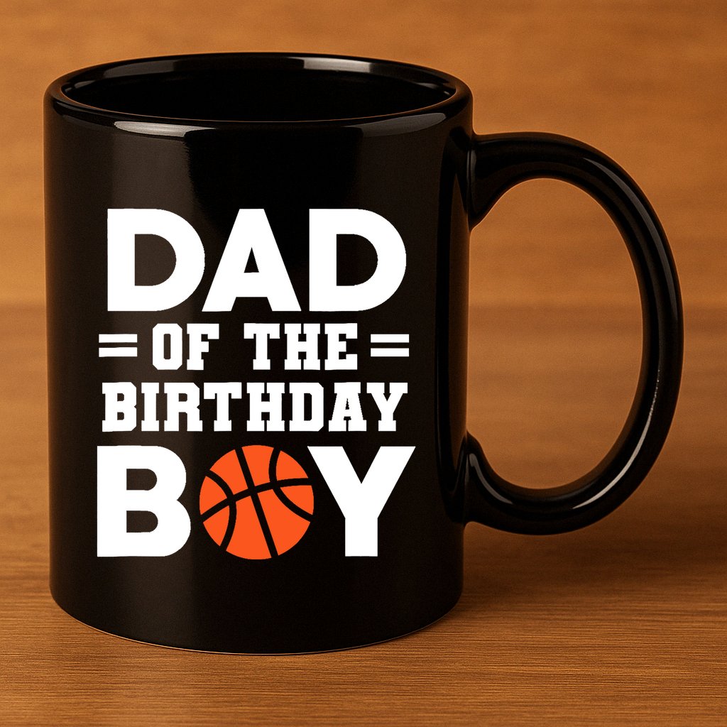 Dad Of The Birthday Boy Basketball Coach Basketball Player 11oz C Handle Ceramic Mug
