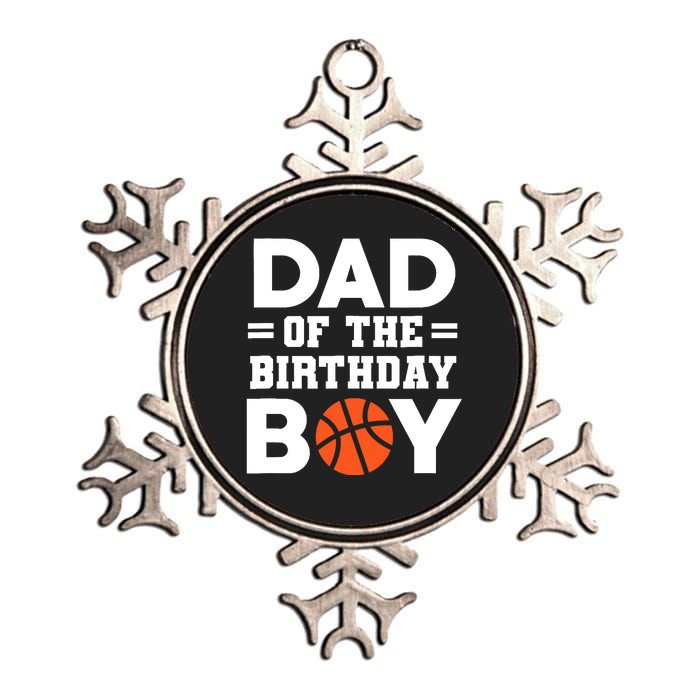 Dad Of The Birthday Boy Basketball Coach Basketball Player Metallic Star Ornament