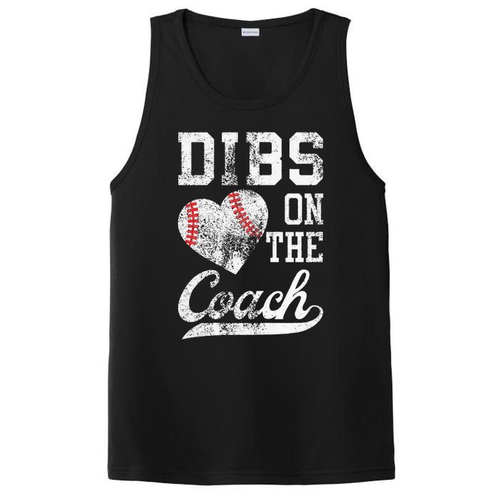 Dibs On The Coach Funny Coachs Wife Quote Cool Baseball Mom PosiCharge Competitor Tank