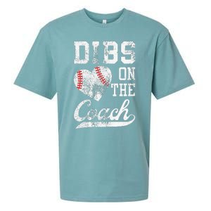 Dibs On The Coach Funny Coachs Wife Quote Cool Baseball Mom Sueded Cloud Jersey T-Shirt