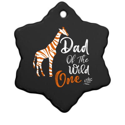 Dad Of The Wild One Funny 1st Birthday Animal Safari Gift Ceramic Star Ornament