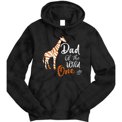 Dad Of The Wild One Funny 1st Birthday Animal Safari Gift Tie Dye Hoodie