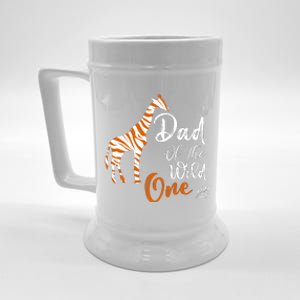 Dad Of The Wild One Funny 1st Birthday Animal Safari Gift Beer Stein