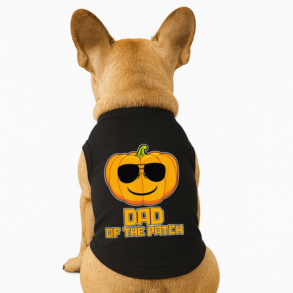 Dad Of The Patch Pumpkin Halloween Candy Corn Carving Spooky Doggie Tank