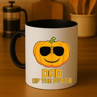 Dad Of The Patch Pumpkin Halloween Candy Corn Carving Spooky Mug