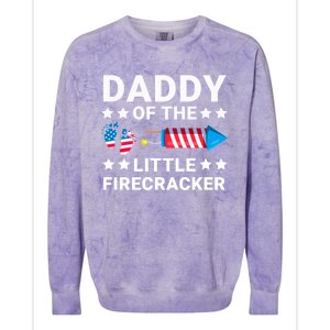 Dad Of The Little Firecracker 4th Of July Dad Future Father Cute Gift Colorblast Crewneck Sweatshirt