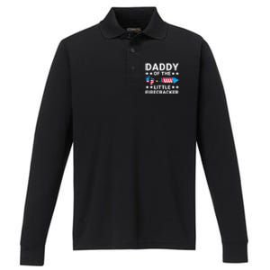 Dad Of The Little Firecracker 4th Of July Dad Future Father Cute Gift Performance Long Sleeve Polo