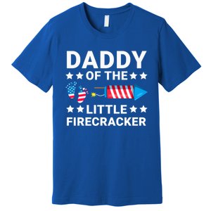 Dad Of The Little Firecracker 4th Of July Dad Future Father Cute Gift Premium T-Shirt