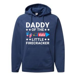 Dad Of The Little Firecracker 4th Of July Dad Future Father Cute Gift Performance Fleece Hoodie