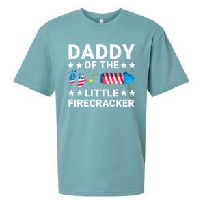 Dad Of The Little Firecracker 4th Of July Dad Future Father Cute Gift Sueded Cloud Jersey T-Shirt