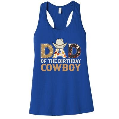 Dad Of The Birthday Cowboy Birthday Western Rodeo Party  Women's Racerback Tank