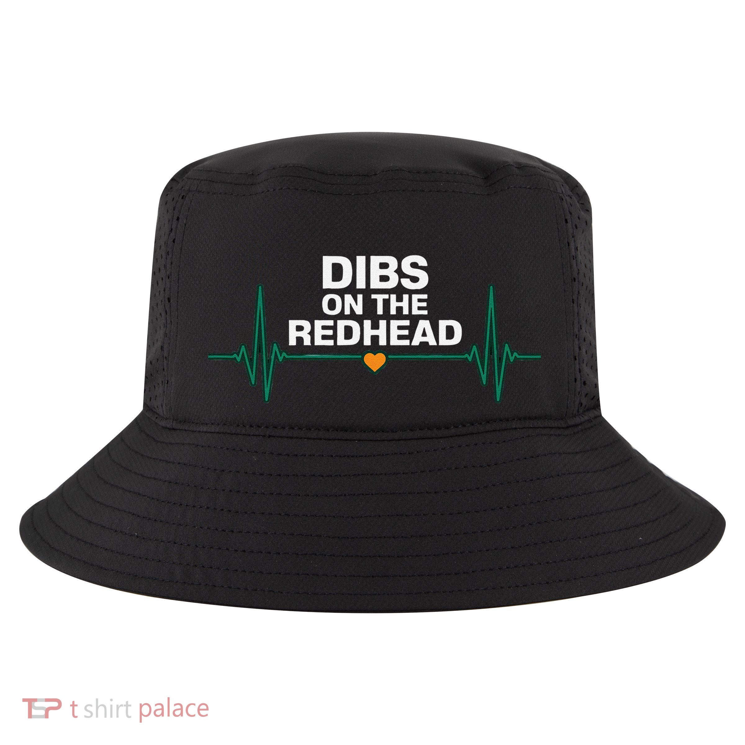 Dibs On The Redhead Funny St Patricks Day Drinking Cool Comfort Performance Bucket Hat