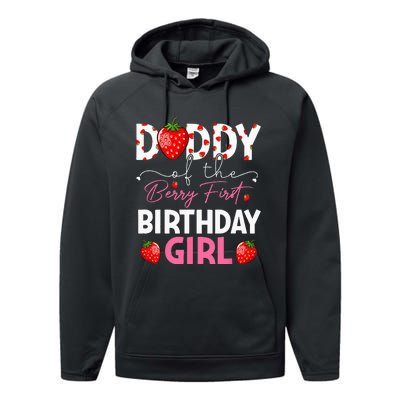 Daddy Of The Berry First Birthday Gifts Girl Strawberry Performance Fleece Hoodie